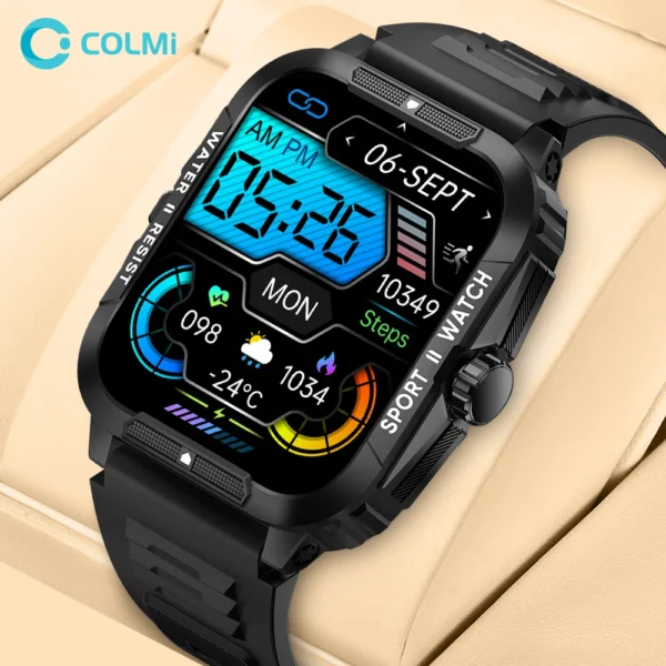 COLMI P76 1 96 Outdoor Military Smartwatch Men Bluetooth Call Smart Watch 3ATM IP68 Waterproof Sports