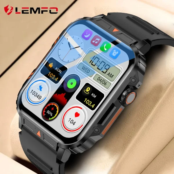 LEMFO 2024 New Smart Watch Men Women AMOLED Full Touch Screen GPS Health Moniter IP68 Waterproof