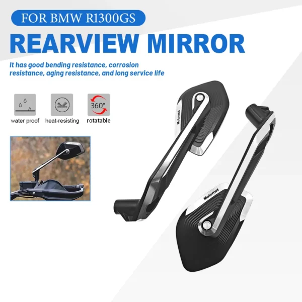Motorcycle Side Rearview Mirror For BMW R1300GS 2024 R1200 1250 GS ADV F900R G310GS S1000XR Aluminum
