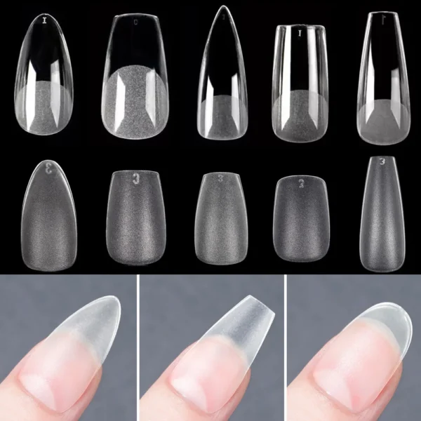 120pcs bag Matte Press On Nail Tips Soft Full Cover False Nails Oval Almond Sculpted Fake