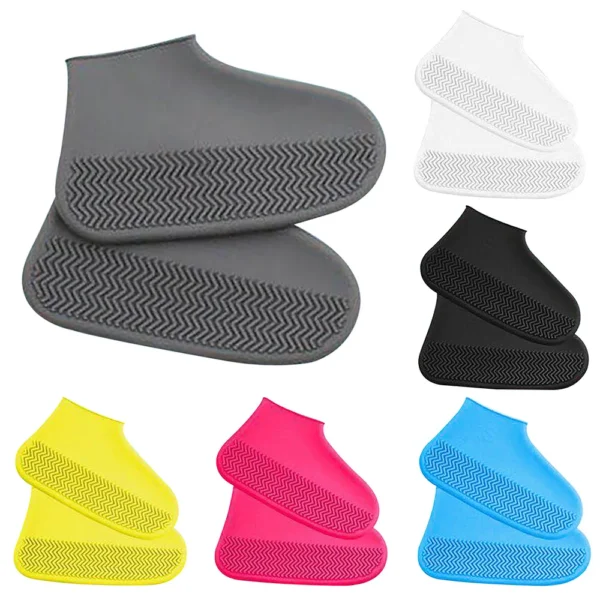 2pcs Waterproof Non slip Silicone Shoe High Elastic Wear resistant Unisex Rain Boots for Outdoor Rainy