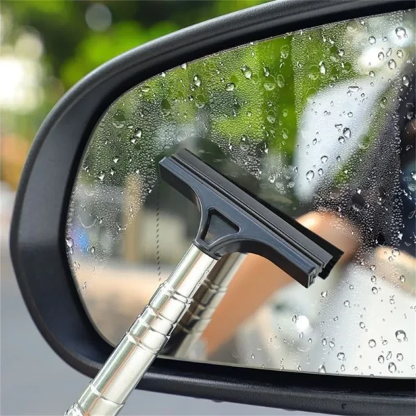 Car Rearview Mirror Wiper Stainless Steel Telescopic Retractable Layered Brush Head Window Wash Cleaning Brush Handheld 1