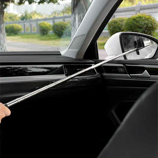 Car Rearview Mirror Wiper Stainless Steel Telescopic Retractable Layered Brush Head Window Wash Cleaning Brush Handheld 3