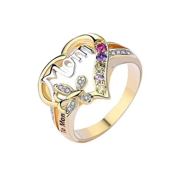 Delysia King Fashion Heart Shaped Love Mom Ring Size 6 10