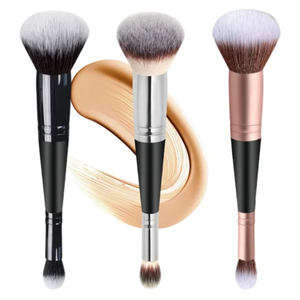 Double Head Professional Makeup Brushes 2 In 1 Foundation Brush Concealer Highlighter Powder Blush Brush Beauty