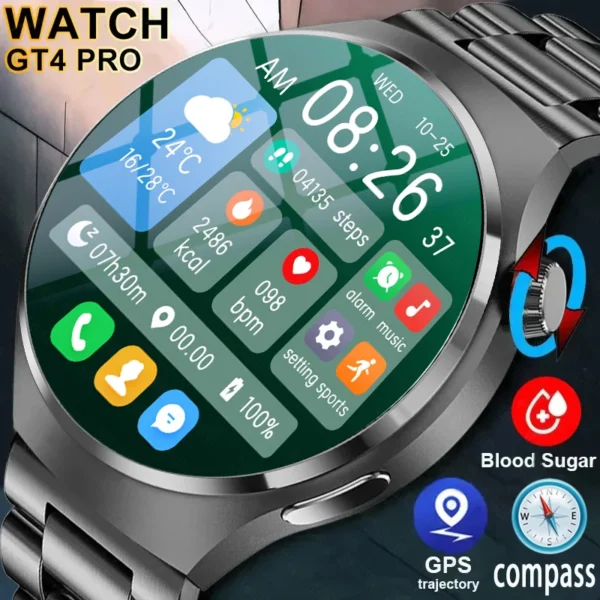 For Huawei GT4 PRO Smart Watch Men Watch 4 Pro AMOLED HD Screen Bluetooth Call GPS