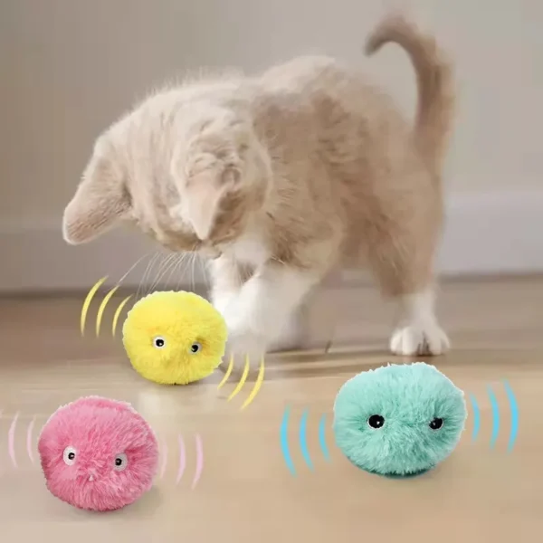 Interactive Ball Smart Cat Toys Plush Electric Catnip Training Toy Kitten Touch Sounding Pet Product Squeak