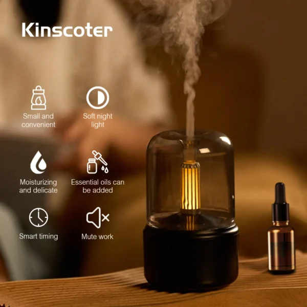 KINSCOTER Aromatherapy Essential Oil Fragrance Diffuser Electric USB Aroma Diffuser Mini Bedroom Ultrasonic Air Humidifier