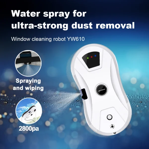 Liectroux YW610 Window Cleaning Robot Water Spray Ultrathin Window Robot Vacuum Cleaner Glass Wiper Dry Wet