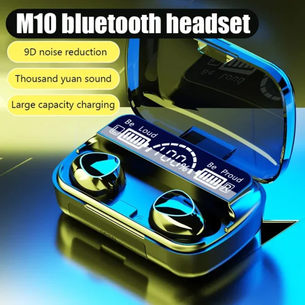 M10 TWS Fone Bluetooth Headphones with Mic Earbuds 3000Mah Charger Box Wireless Earphones LED Display Wireless