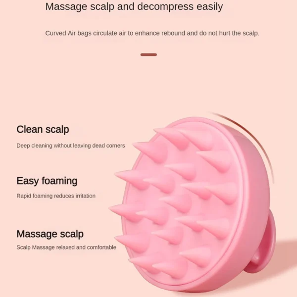 Plastic Silicone Massage Comb Clean The Scalp Thoroughly Scalp Massage Easy Foaming Head Massage Brush Shampoo 3