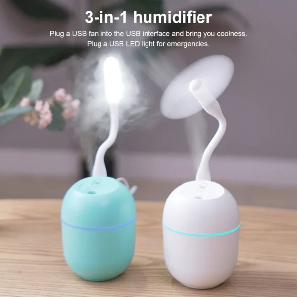 Portable USB Ultrasonic Air Humidifier Essential Oil Diffuser Car Purifier Aroma Anion Mist Maker with LED 3