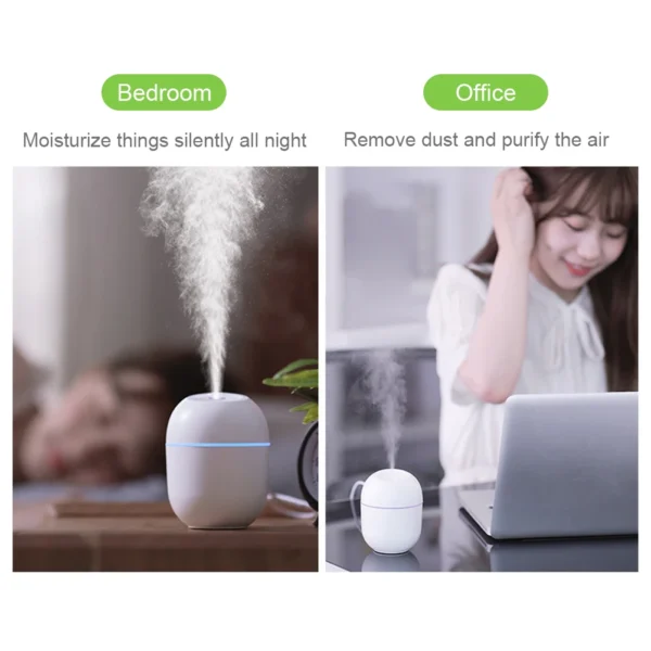 Portable USB Ultrasonic Air Humidifier Essential Oil Diffuser Car Purifier Aroma Anion Mist Maker with LED 5