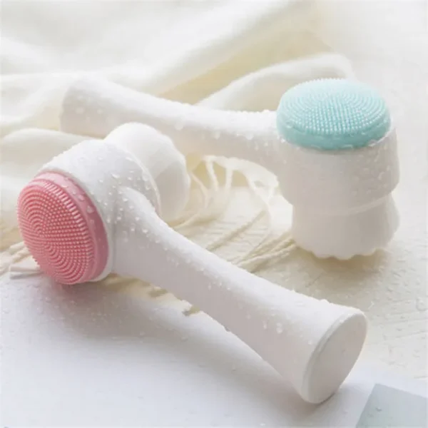 Silicone Face Cleansing Brush Double Sided Facial Cleanser Blackhead Removal Pore Cleaner Exfoliator Face Scrub Skin