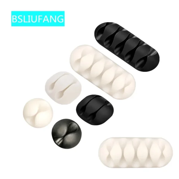 Silicone USB Cable Organizer Cable Winder Desktop Tidy Management Clips Cable Holder for Mouse Headphone Wire