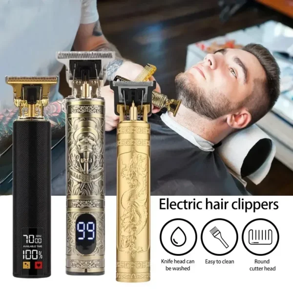 T9 Professional Hair Cutting Machine Wireless Electric Hair Trimmer Digital Display Hair Clipper Men Beard Shaver