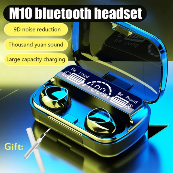 TWS M10 Wireless Bluetooth Headphones LED Display 3500mah Charging Box 9D Stereo In Ear Sports Waterproof