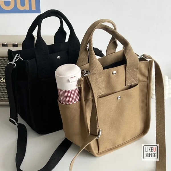 Women Crossbody Bags Canvas Solid Color Casual Tote Bag Messenger Bag Shoulder Bag Brand Designer Simplicity