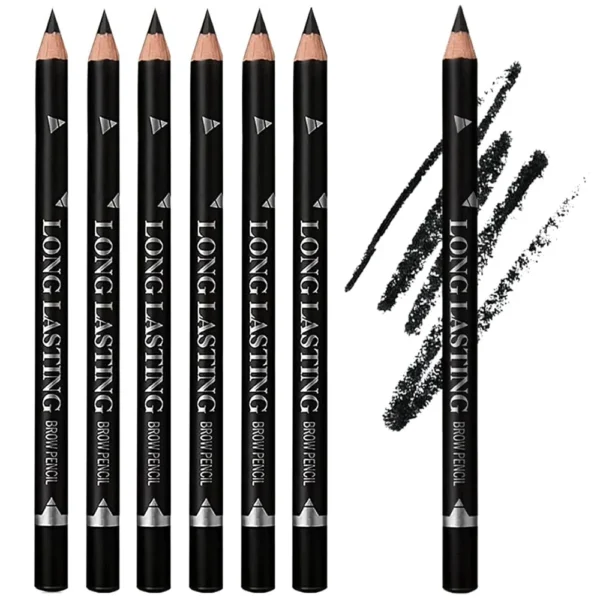 6pcs Eye Brow Pencil Easy Color Natural Black Brown Waterproof Professional Women Eye Makeup Pen Beauty
