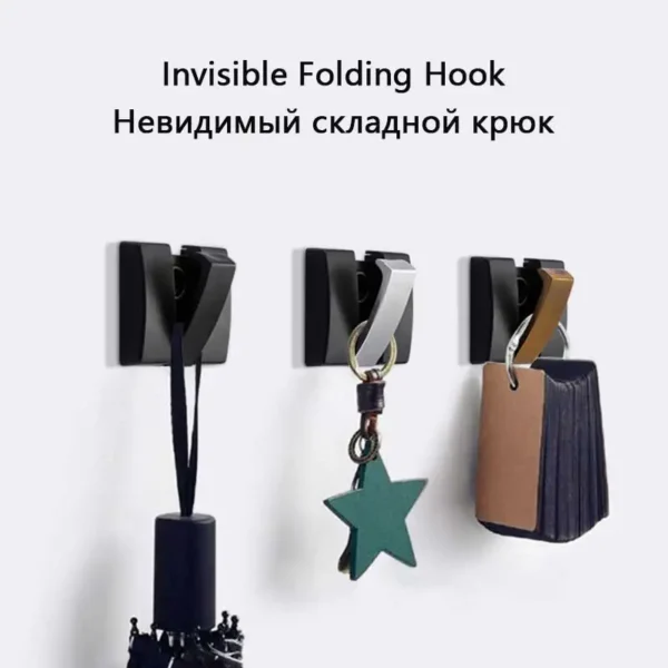 Black Robe Hook Wall Hook Towel Hook for Bathroom Space Aluminum Nail Free Coat Hook Rustproof