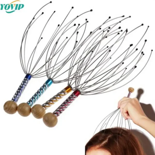 Body Head Massage Device Relaxation Octopus Scalp Massager Instrument Scratcher Relieves Tension Health Care Tools Random
