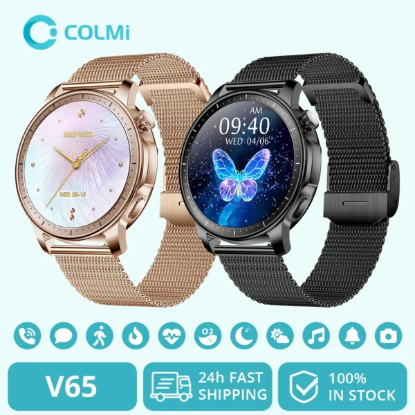 COLMI V65 Smartwatch Women 1 32 inch AMOLED Bluetooth Call Smart Watch Custom Dial Watches Heart