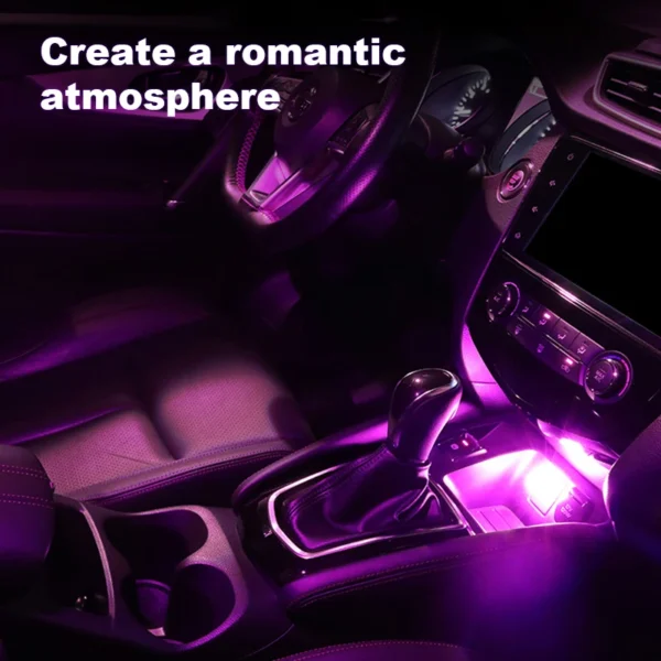 Car Cigarette Lighter USB Atmosphere Light LED Mini Colorful Night Light Wiring Free Car Interior Lighting