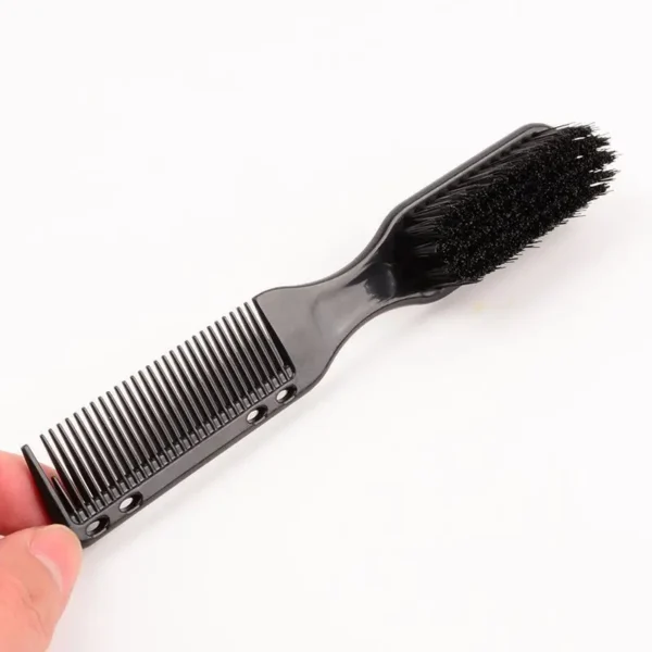 Double sided Comb Brush Black Small Beard Styling Brush Professional Shave Beard Brush Barber Vintage Carving