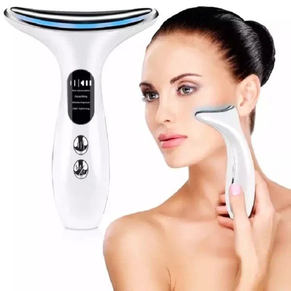 EMS Microcurrent Face Neck Beauty Device LED Photon Firming Rejuvenating Anti Wrinkle Thin Double Chin Skin