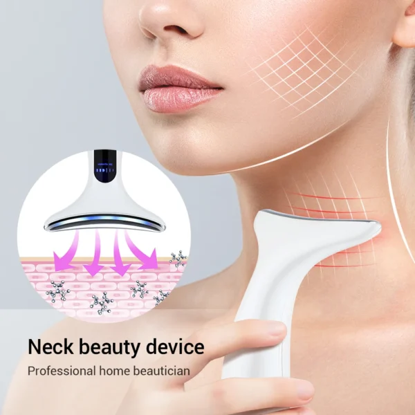 EMS Microcurrent Face Neck Beauty Device LED Photon Firming Rejuvenation Anti Wrinkle Thin Double Chin Skin 1