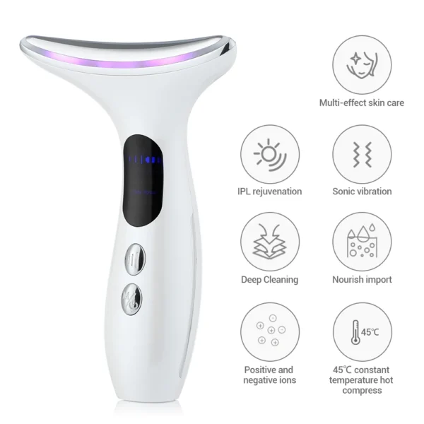 EMS Microcurrent Face Neck Beauty Device LED Photon Firming Rejuvenation Anti Wrinkle Thin Double Chin Skin 5