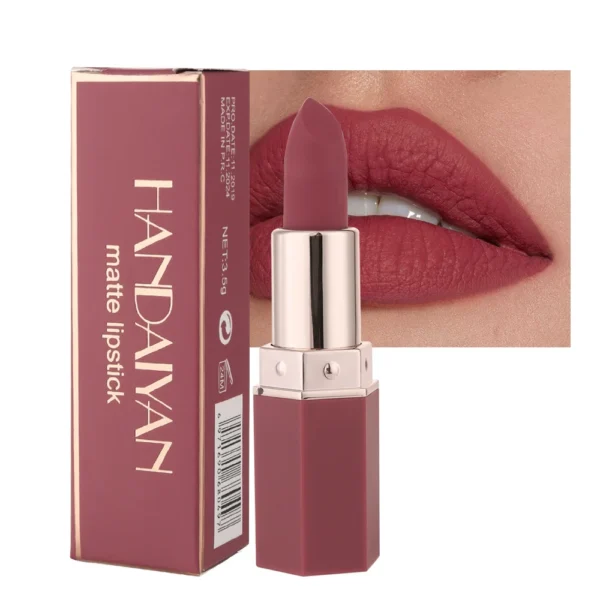 HANDAIYAN 6 Colors Matte Lipstick Beauty Lip Gloss LippenstiftTinted Balm 24 Hours Waterproof Free Shipping Makeup 3