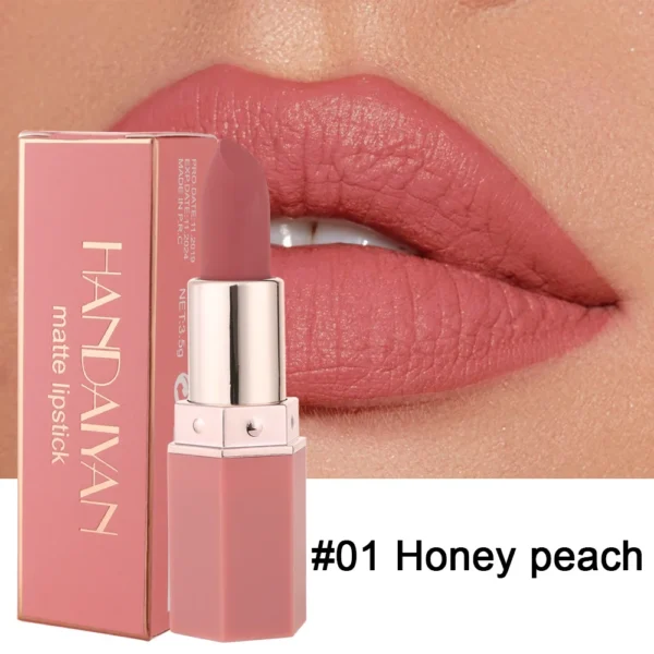 HANDAIYAN 6 Colors Matte Lipstick Beauty Lip Gloss LippenstiftTinted Balm 24 Hours Waterproof Free Shipping Makeup 4