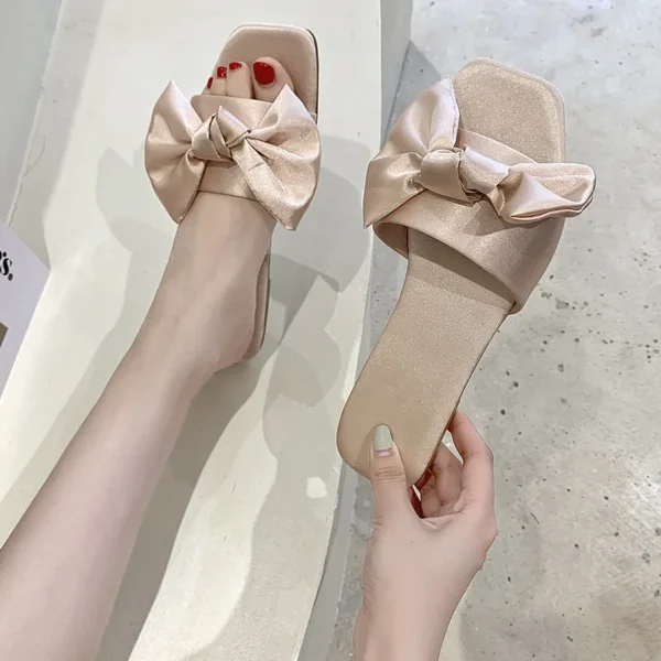 Luxury Women Peep Toe Bedroom Home Sandals Satin Bride Bridesmaid Wedding Shoes New Wedding Slippers With 2