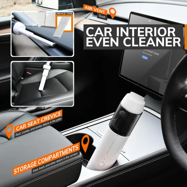 MIUI Cordless Handheld Vacuum Cleaner for Laptop Car Portable Multifunctional USB Rechargeable Strong Suction White 4