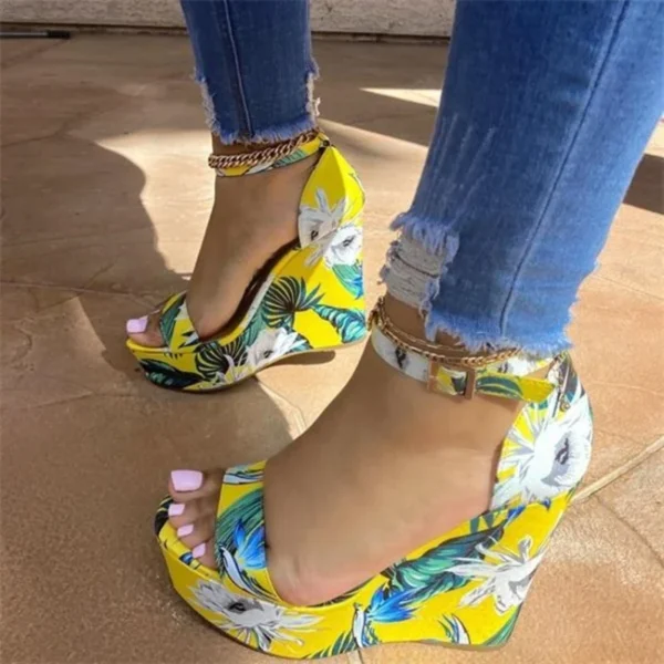 New Sexy Girls Summer Design Party Women Shoes High Heels Buckle Ankle Strap Sandals Women Flowers