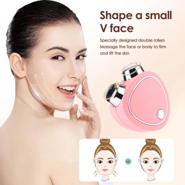 Portable Electric Face Lift Roller Massager EMS Microcurrent Sonic Vibration Facial Lifting Skin Tighten Massage Beauty