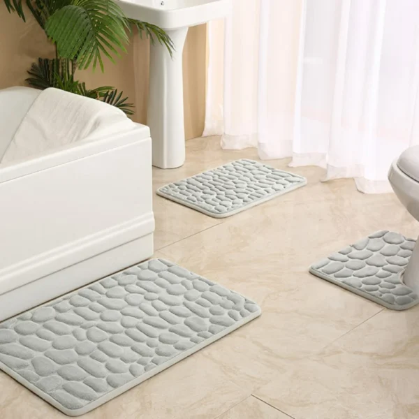 Shitouwen Cobble Embossed Floor Mat Anti skid Absorbent Bathroom Bathtub mat