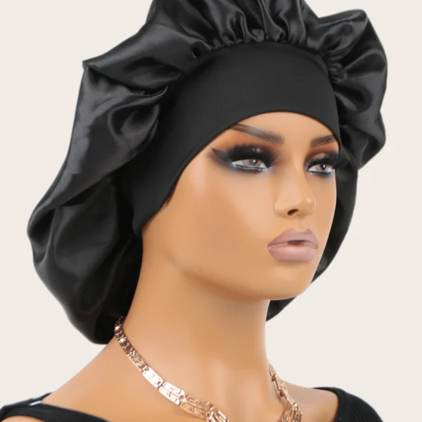 Unisex Head Wrap Elastic Band Bonnet sleep cap Extra Large Satin Silky Bonnet Sleep with Premium 1