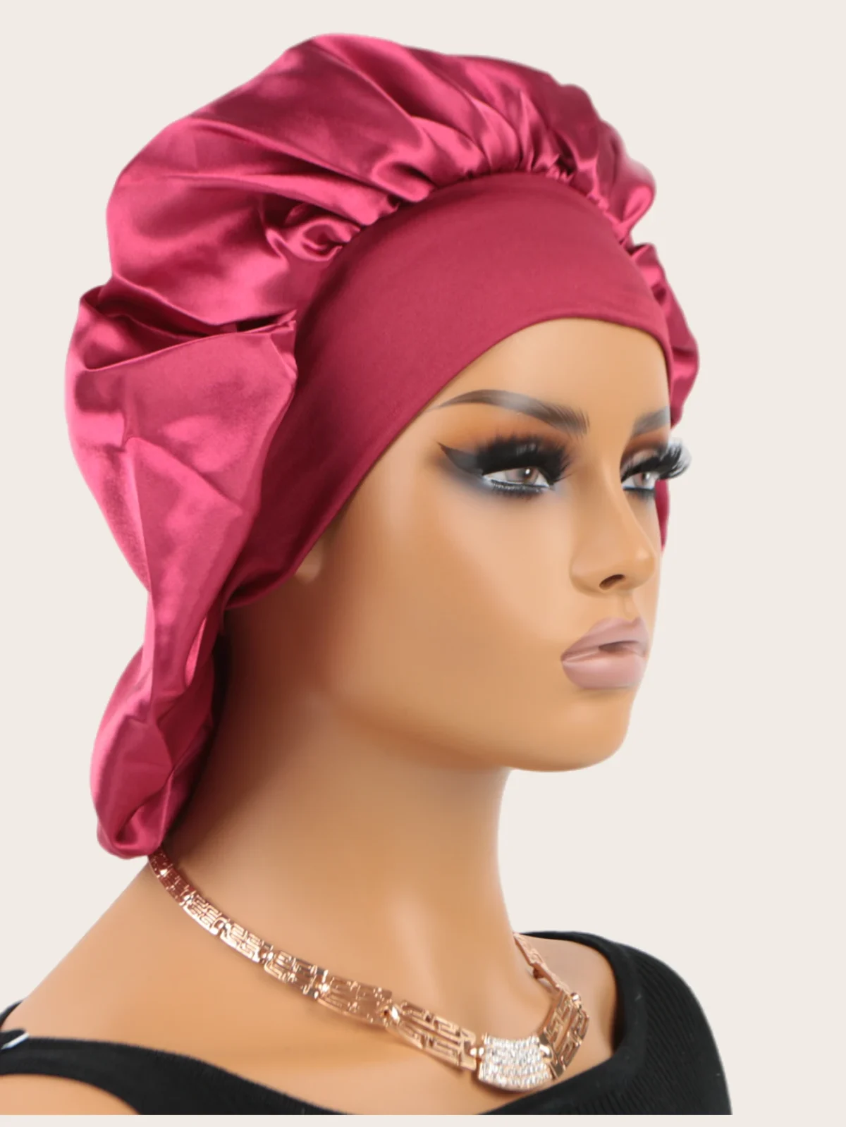 Unisex Head Wrap Elastic Band Bonnet sleep cap Extra Large Satin Silky Bonnet Sleep with Premium 3