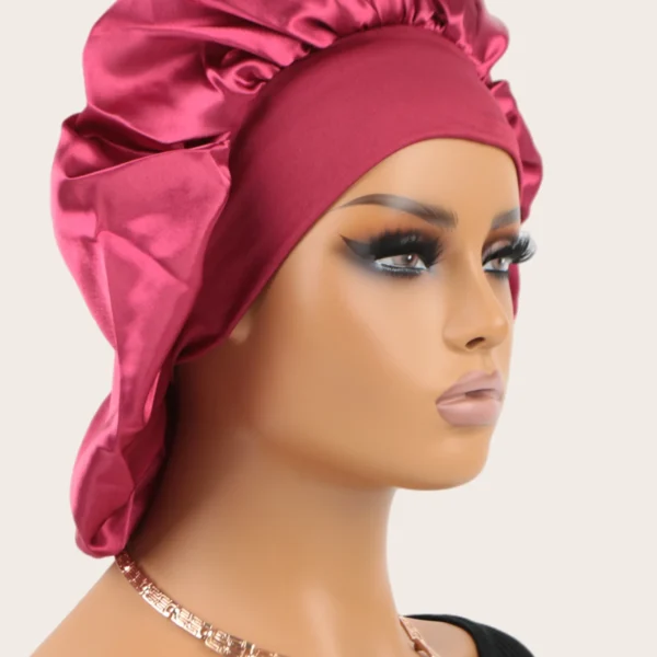 Unisex Head Wrap Elastic Band Bonnet sleep cap Extra Large Satin Silky Bonnet Sleep with Premium 3