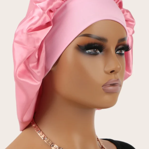 Unisex Head Wrap Elastic Band Bonnet sleep cap Extra Large Satin Silky Bonnet Sleep with Premium 4