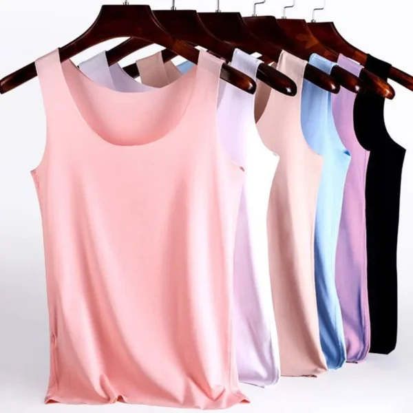 Women Summer Tight fit No trace Tanks Camis Vest Fashion Casual Sleeveless Ladies Street Tanks Tops